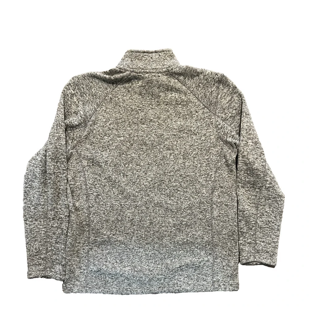 Eddie Bauer Sweater Mens Large Heather Gray Fleece 1/4 Zip Mock Neck Pullover - Picture 2 of 8